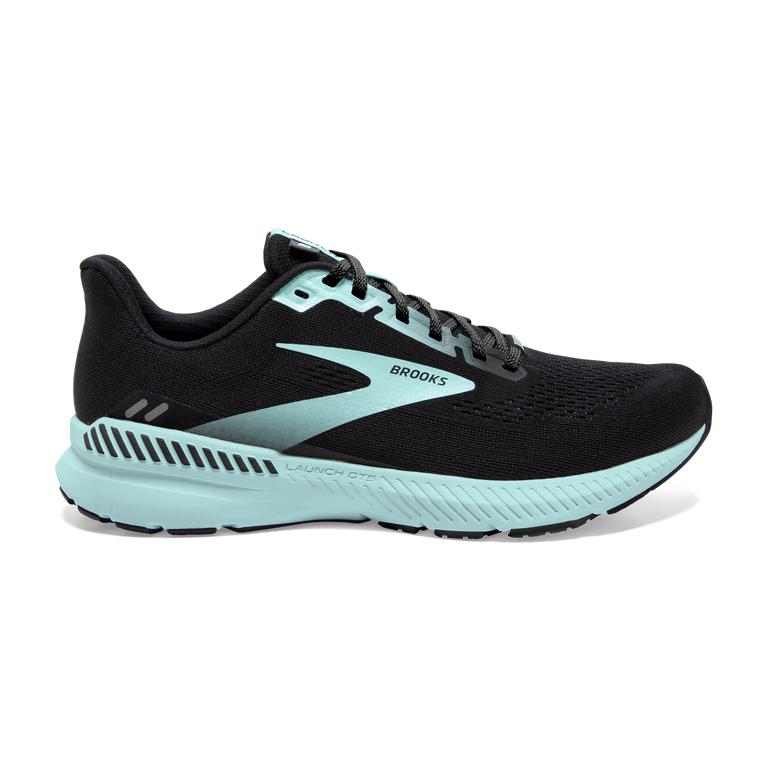 Brooks Launch GTS 8 Energy-Return Road Running Shoes - Women's - Black/Ebony/grey Charcoal/Blue (254